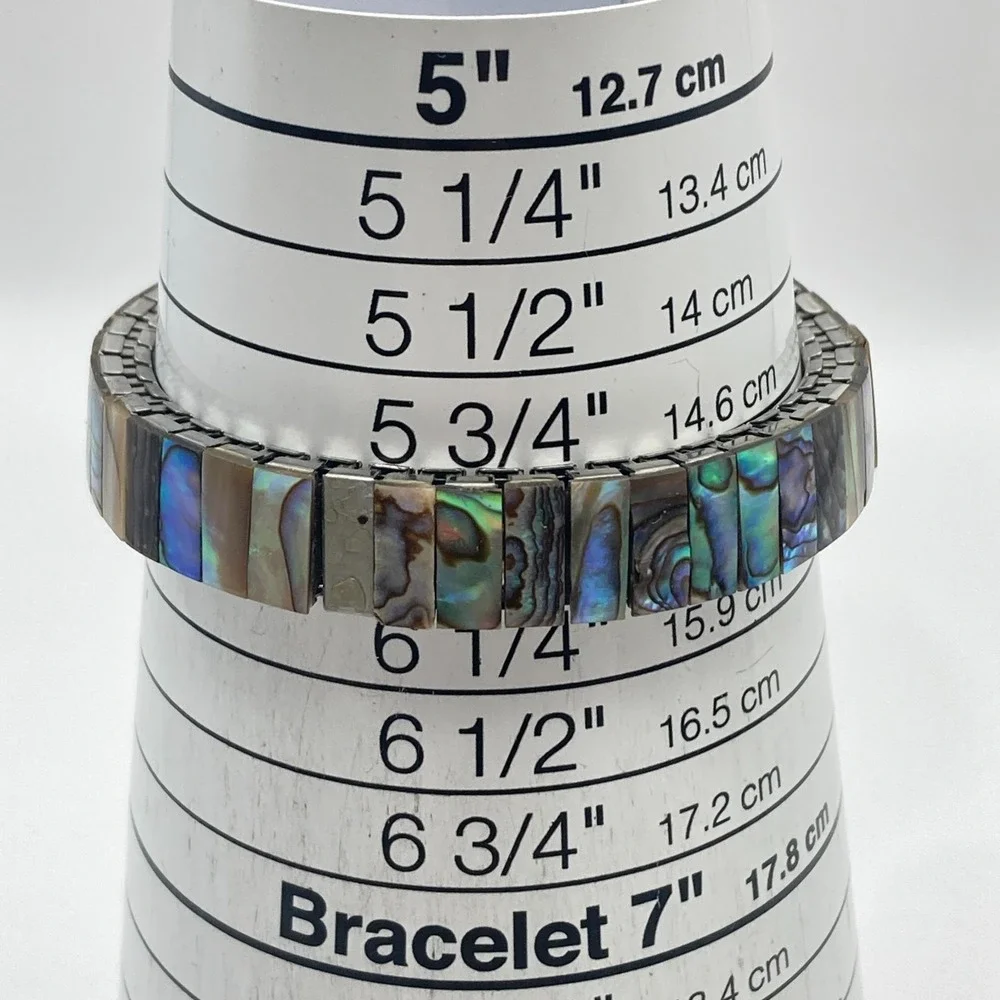 Vintage St. Marin Womens Watch 21mm Abalone Stretch Band Two Tone New Battery 6